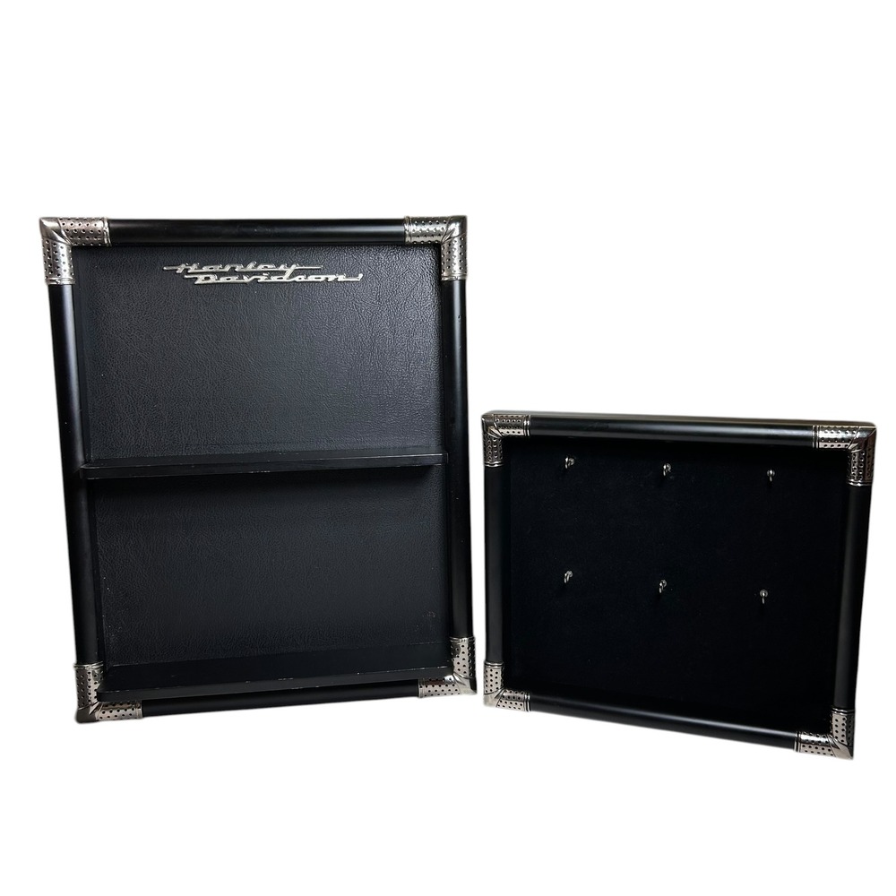 Franklin Mint Harley Davidson Wall Shelf‎ Key Rack Set Biker Decor Road Case 2pc